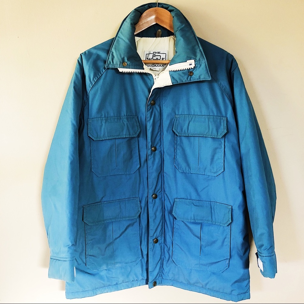 VINTAGE Woolrich blue insulated zip up jacket